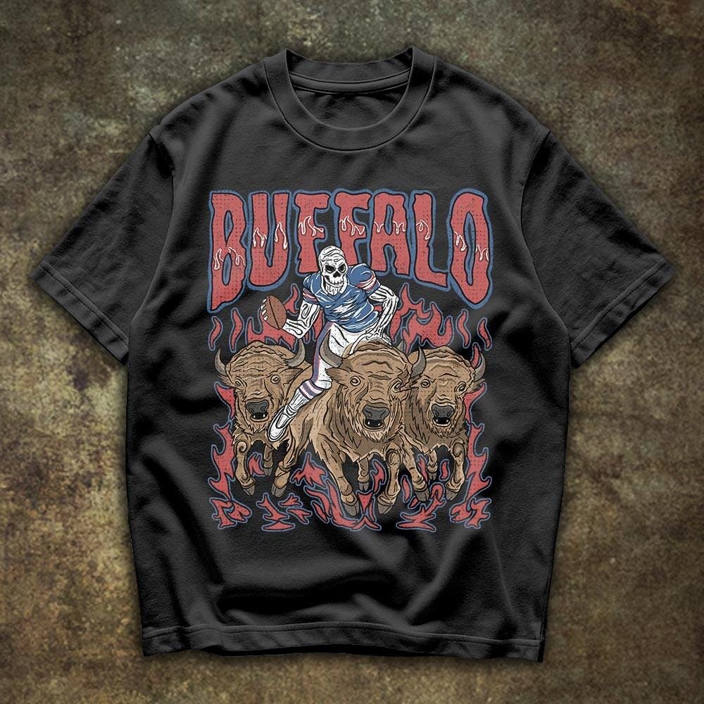 Buffallo Football Skull Vintage Shirt