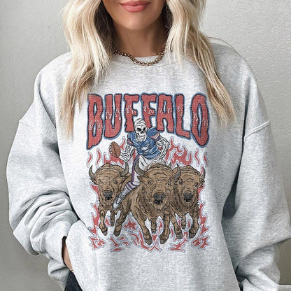 Buffallo Football Skull Vintage Shirt