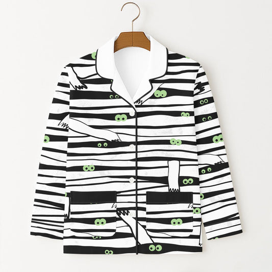 Mummy Halloween Pajamas Set, Halloween Characters Sleepwear, Mummy Long Sleeve Shirt, Horror Holiday Gift, Halloween Homewear