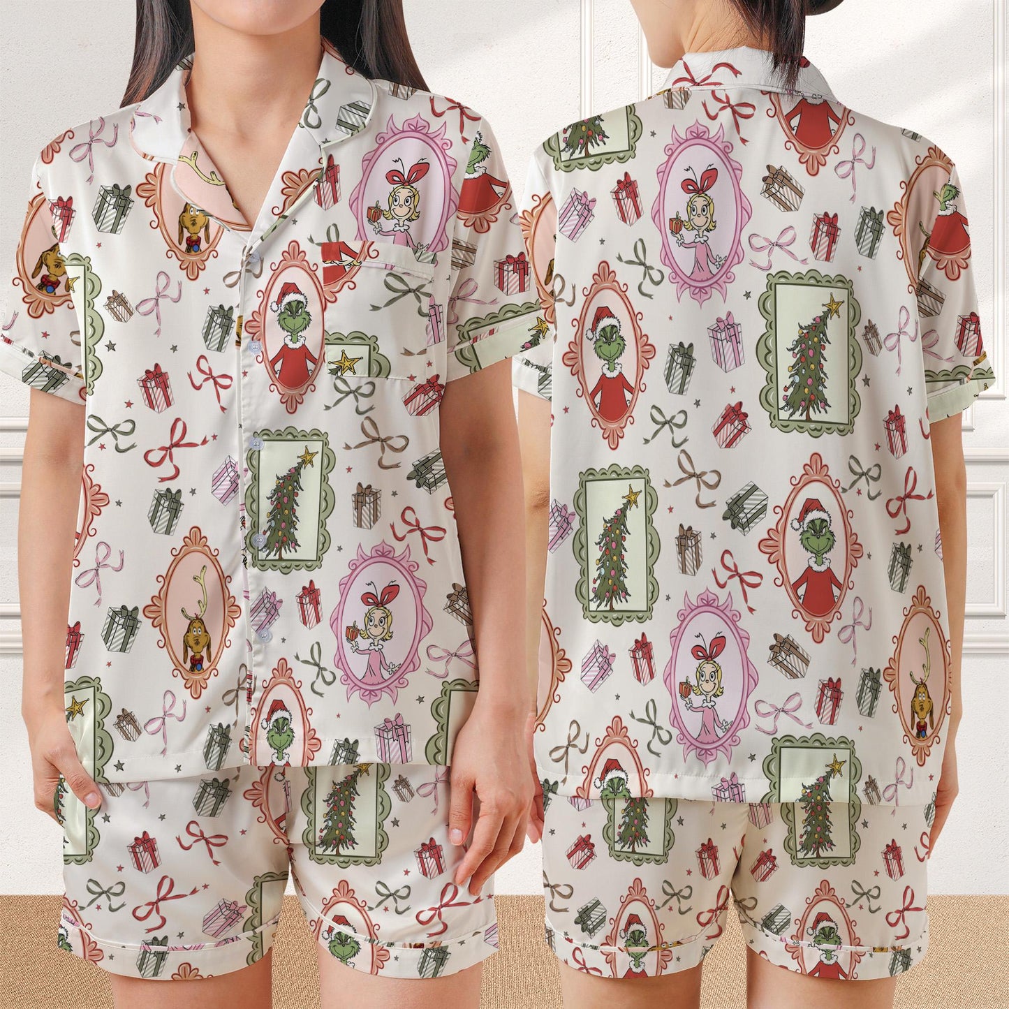 Grinch Christmas Pajama Set, Festive Grinch and Max Holiday Sleepwear, Festive Grinch and Max Holiday Loungewear, Mount Crumpit Grinchmas