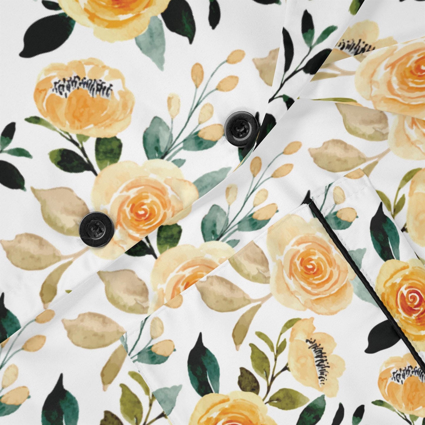 Yellow Floral Bridal Pajama Set – Satin Bride Pajamas for Getting Ready, Bridesmaid Pajamas, Wedding PJs, Bridal Shower Gift, Lemon Bridal