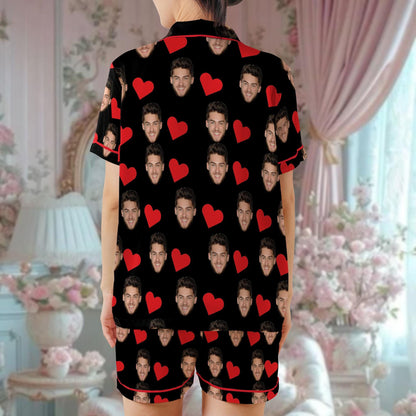 Custom Family Pajama Set, Face Sleepwear, Couple Face Pjs, Personalized Loungewear Set With Photo, Family Pajamas, Gifts for Wife Husband