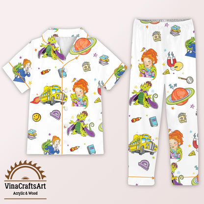 Take Chances Make Mistake Get Messy Pajamas Set, Teacher Appreciation Pajamas, Preppy School Teacher Loungewear, Teacher Gift Pajamas