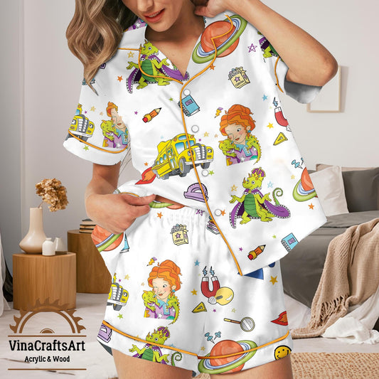 Take Chances Make Mistake Get Messy Pajamas Set, Teacher Appreciation Pajamas, Preppy School Teacher Loungewear, Teacher Gift Pajamas