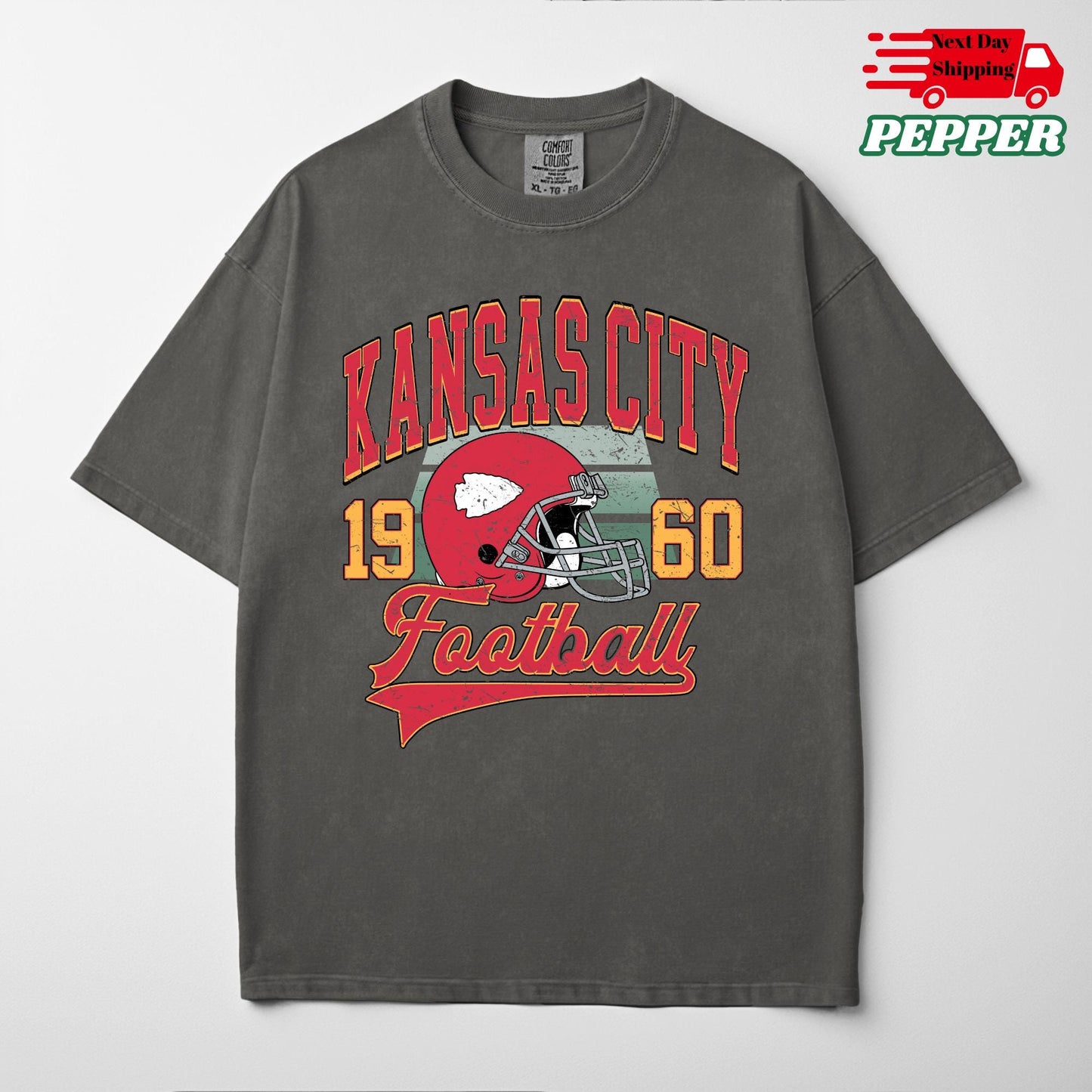 Comfort Colors Kansas City Football Shirt: Trendy Game Day Tee