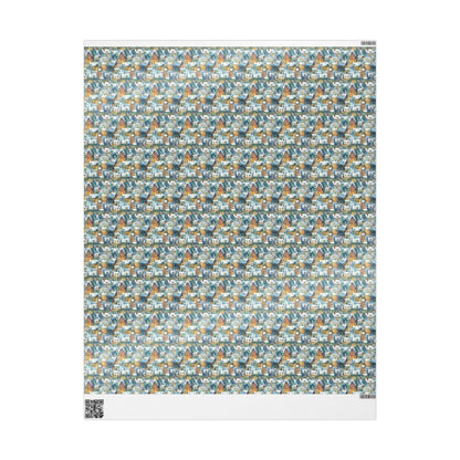 Christmas Wrapping Paper Roll, Vintage Retro Gift Wrap, Custom Holiday Paper for Christmas Packaging #10
