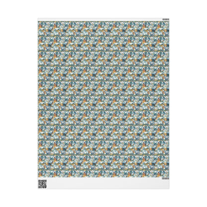 Christmas Wrapping Paper Roll, Vintage Retro Gift Wrap, Custom Holiday Paper for Christmas Packaging #10