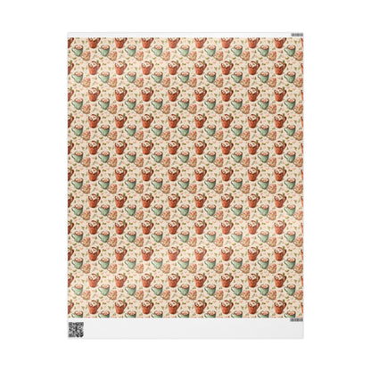 Vintage Christmas Wrapping Paper Roll, Scandinavian Retro Style Gift Wrap, Custom Holiday Paper Sheet #12