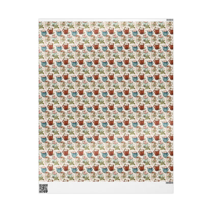Unique Christmas Wrapping Paper Roll, Vintage Christmas Cozy Holiday Gift Wrap, Retro Inspired Christmas Design #15