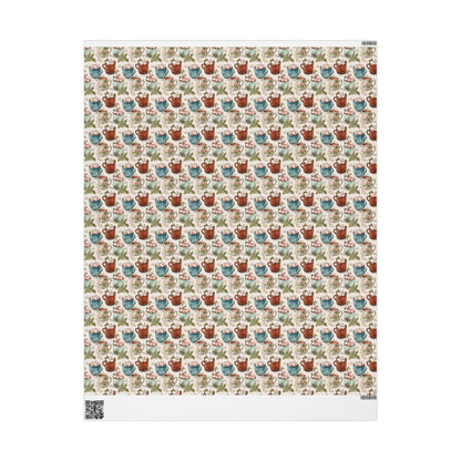 Unique Christmas Wrapping Paper Roll, Vintage Christmas Cozy Holiday Gift Wrap, Retro Inspired Christmas Design #15