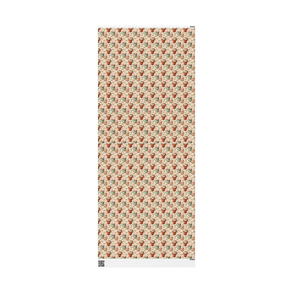 Vintage Christmas Wrapping Paper Roll, Scandinavian Retro Style Gift Wrap, Custom Holiday Paper Sheet #12
