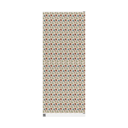 Unique Christmas Wrapping Paper Roll, Vintage Christmas Cozy Holiday Gift Wrap, Retro Inspired Christmas Design #15