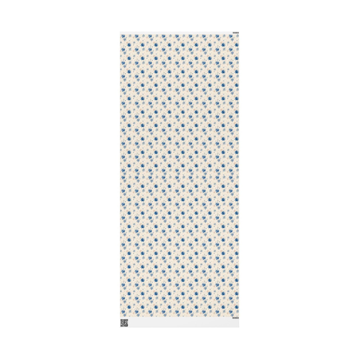 Blue Christmas Wrapping Paper Roll, Vintage Scandinavian Gift Wrap, Retro Print for Holiday Packaging #16