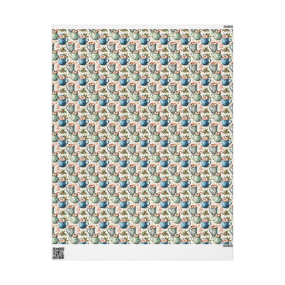 Retro Christmas Wrapping Paper, Vintage Holiday Wrap Roll, Custom Printed Christmas Gift Paper #14