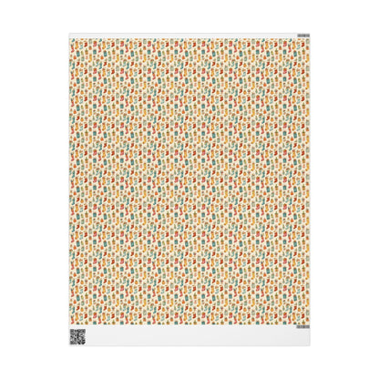 Retro Christmas Wrapping Paper, Vintage Holiday Wrap Roll, Custom Christmas Paper with Nordic Motif #20