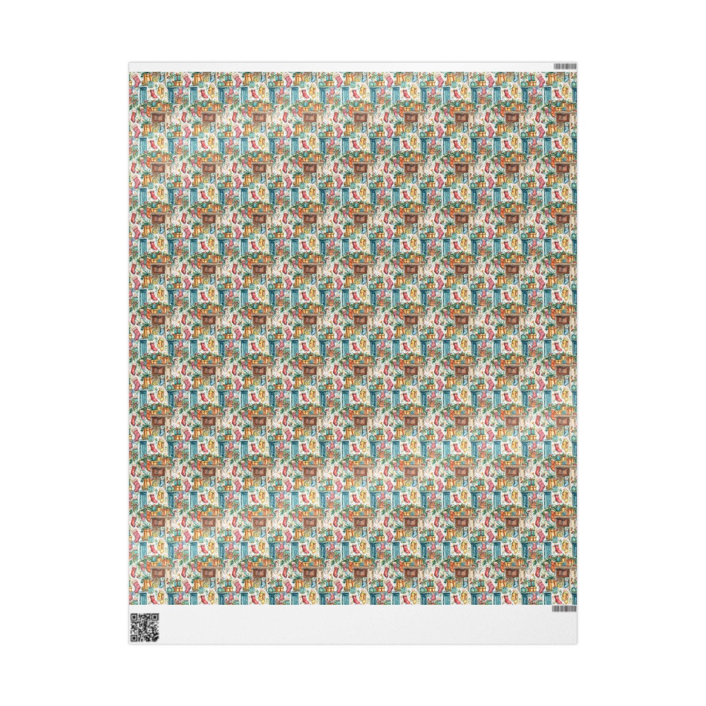 Vintage Christmas Wrapping Paper Roll, Holiday Gift Wrap with Retro Design, Custom Printed Paper #19