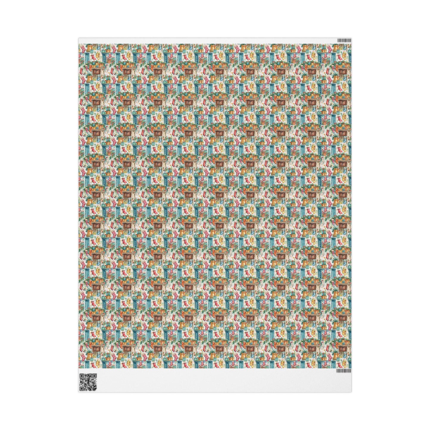 Vintage Christmas Wrapping Paper Roll, Holiday Gift Wrap with Retro Design, Custom Printed Paper #19