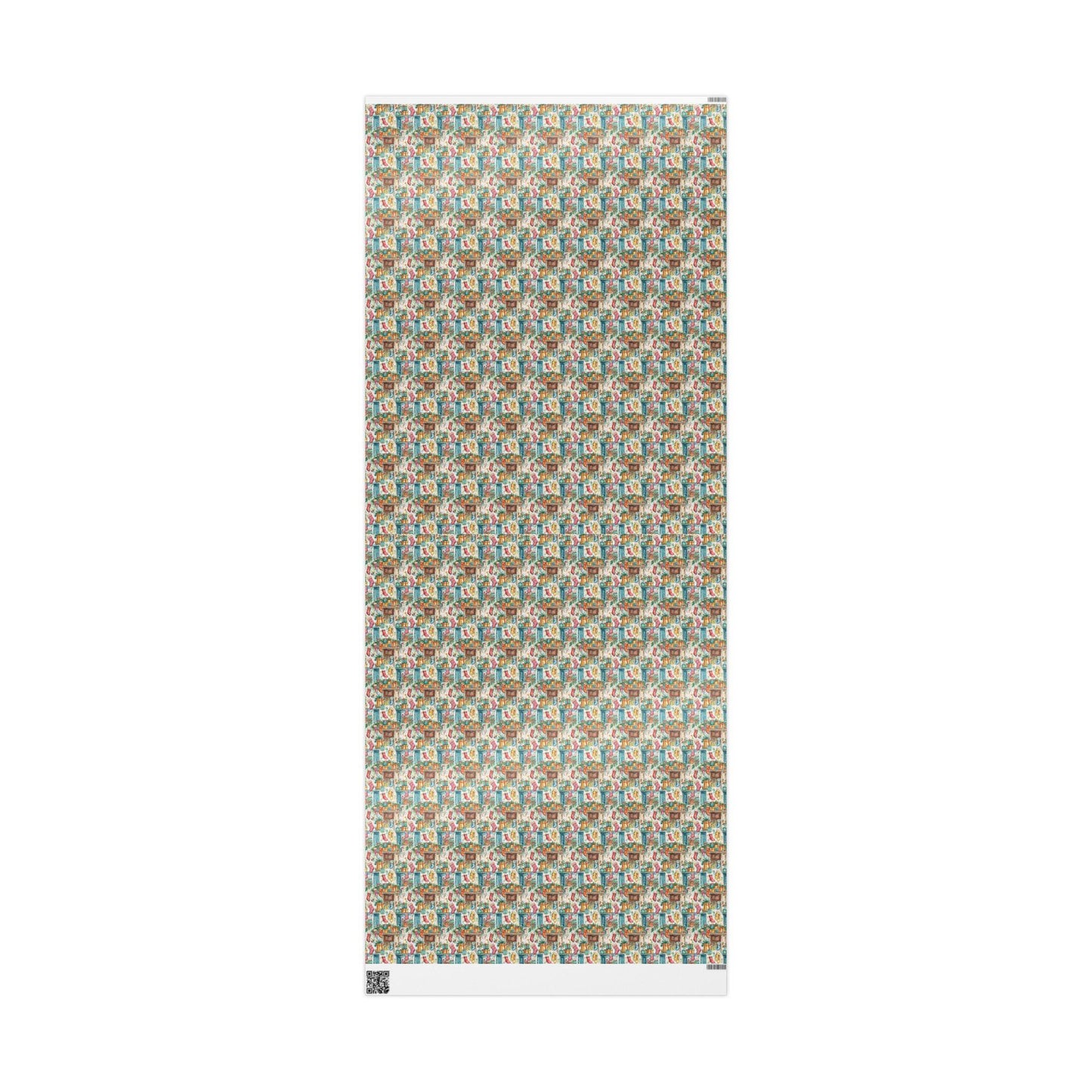 Vintage Christmas Wrapping Paper Roll, Holiday Gift Wrap with Retro Design, Custom Printed Paper #19