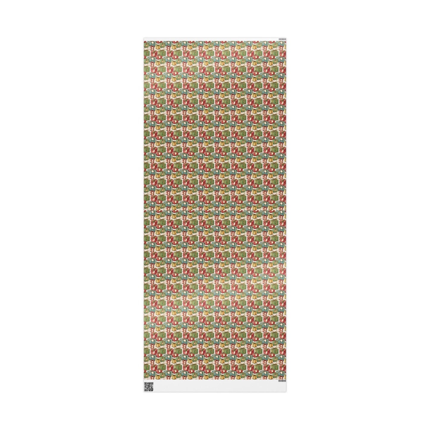 Retro Christmas Wrapping Paper Roll, Custom Vintage Style Holiday Wrap, Nordic Christmas Gift Design #27