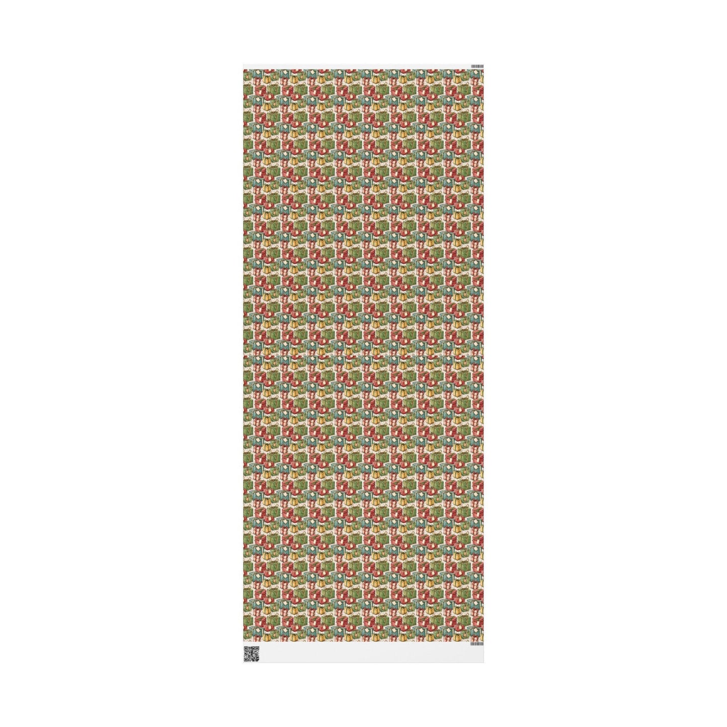 Retro Christmas Wrapping Paper Roll, Custom Vintage Style Holiday Wrap, Nordic Christmas Gift Design #27