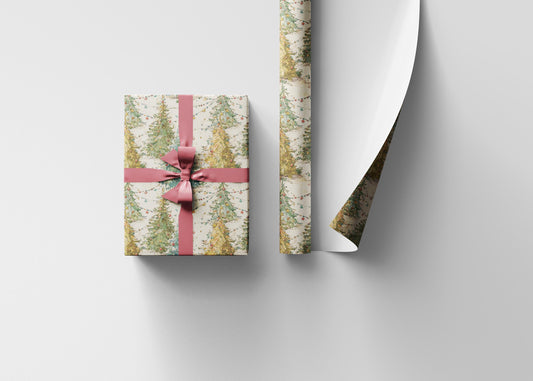 Swedish Christmas Wrapping Paper, Vintage Christmas Holiday Gift Wrap Roll, Retro Winter Print for Holiday Gifts #7