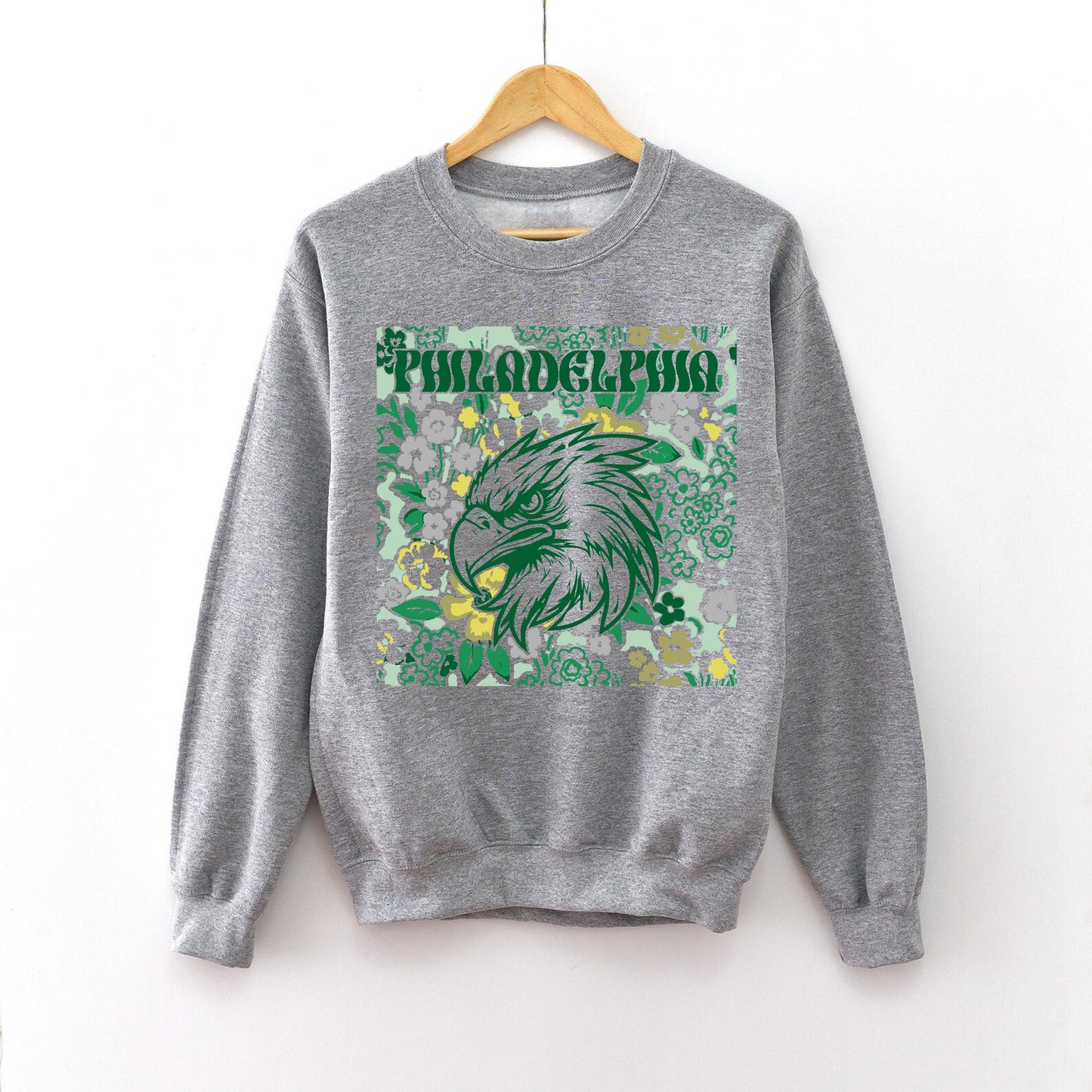 Philadelphia Team Mascot Shirt, Floral Spirit Mascot Sweatshirt, Game Day Tee, Abstract Flower Football Sports Shirt, Cheerleader Gift Shirt