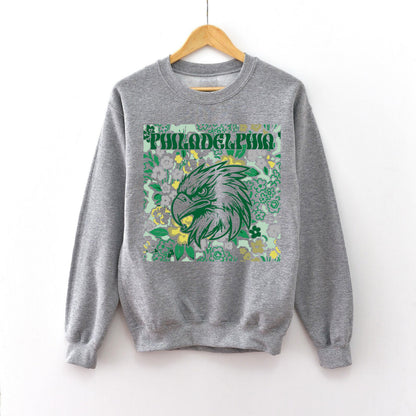 Philadelphia Team Mascot Shirt, Floral Spirit Mascot Sweatshirt, Game Day Tee, Abstract Flower Football Sports Shirt, Cheerleader Gift Shirt