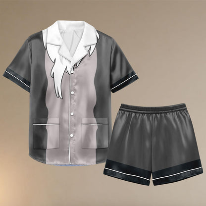 Rafiki Costume Satin Pajama Set, The Lion King Sleepwear for Women, Cartoon Cosplay PJs, Short Sleeve Set, Gift for Her, Pajamas shorts