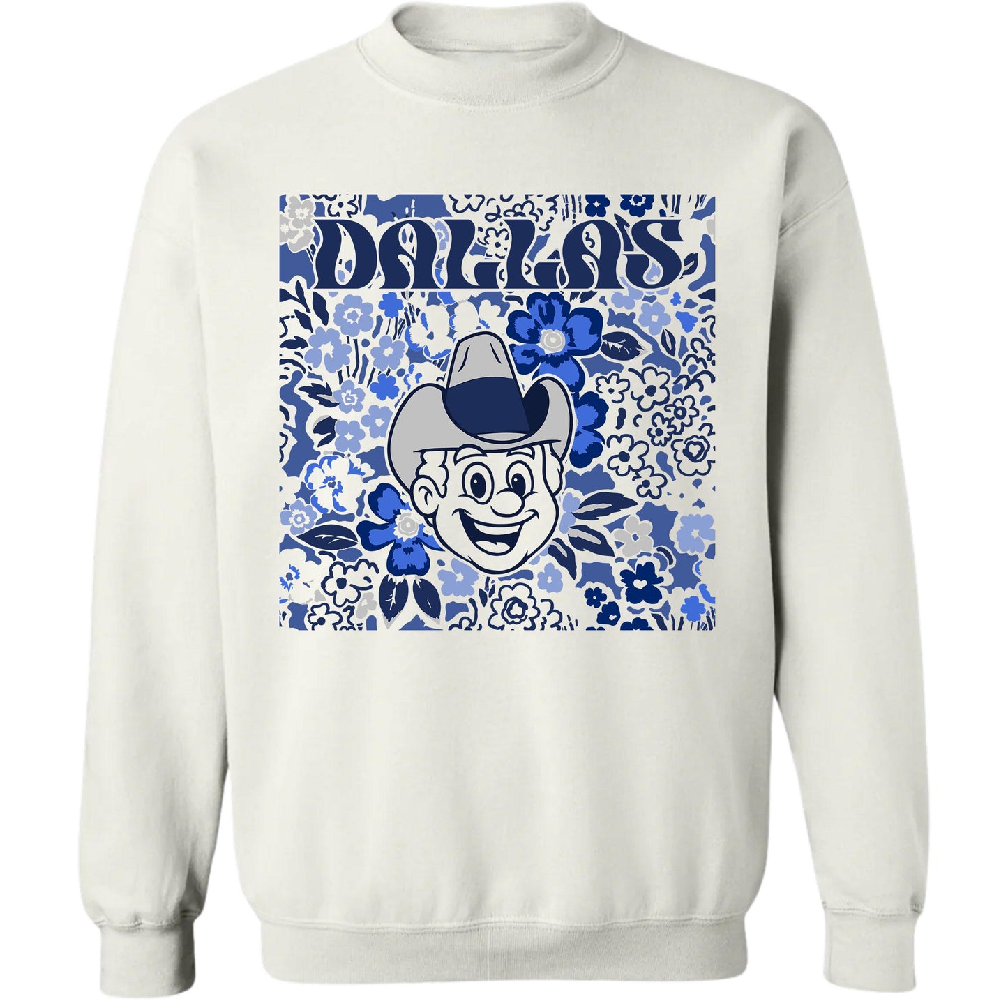 Dallas Team Mascot Shirt, Floral Spirit Mascot Sweatshirt, Game Day Tee, Abstract Flower Football Sports Shirt, Cheerleader Gift Shirt