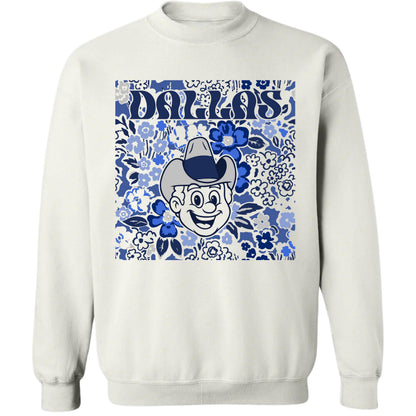Dallas Team Mascot Shirt, Floral Spirit Mascot Sweatshirt, Game Day Tee, Abstract Flower Football Sports Shirt, Cheerleader Gift Shirt