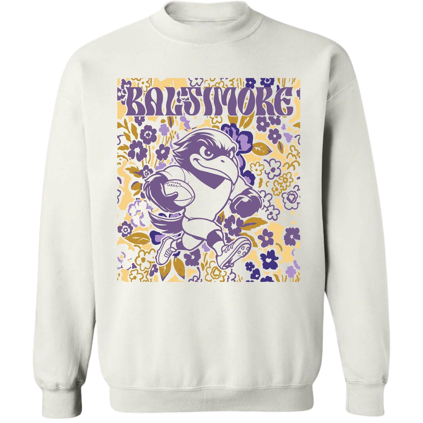 Baltimore Team Mascot Shirt, Floral Spirit Mascot Sweatshirt, Game Day Tee, Abstract Flower Football Sports Shirt, Cheerleader Gift Shirt