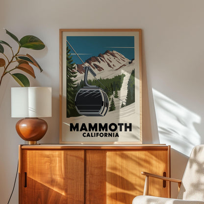 Mammoth California Ski Poster, Ski Wall Art | Vintage Ski Poster | Gift for Skiers and Snowboarders