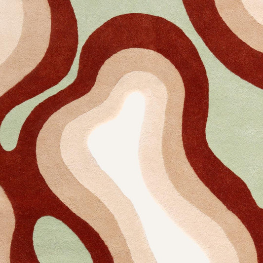 Hand-Tufted New Zealand Wool Valley Rug: Irregular Lichen Design