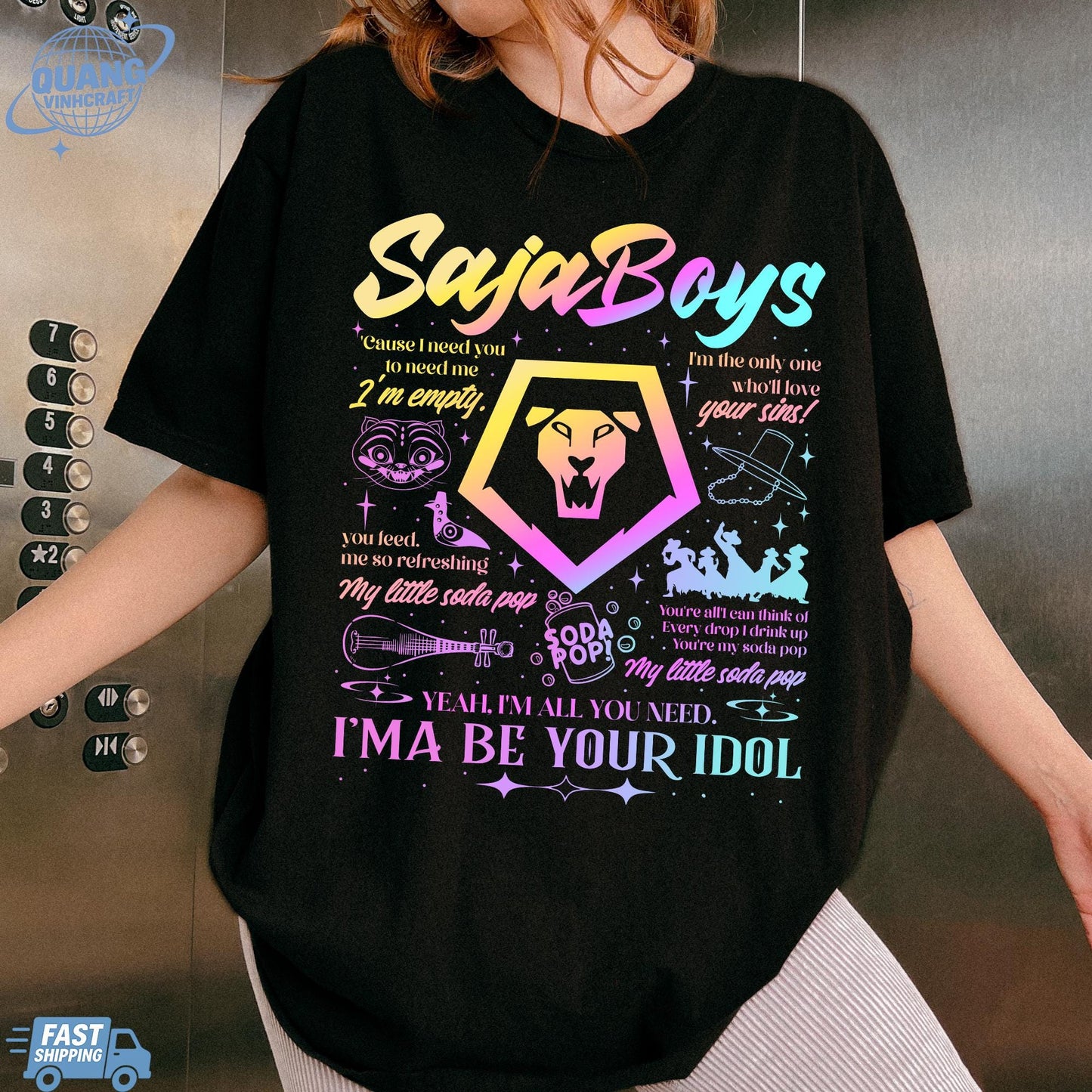 Kpop Saja Boys Shirt, Kpop Demon Hunters T-shirt, Demon Hunters Merch, Kpop Huntrix Pin shirt, Saja Boys Fan Gifts