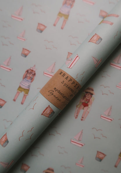 Summer wrapping paper, Gift Wrap, gift wrapping paper, Gift Warp, Wrapping paper, gift paper, illustrated wrapping paper, kids wrapping
