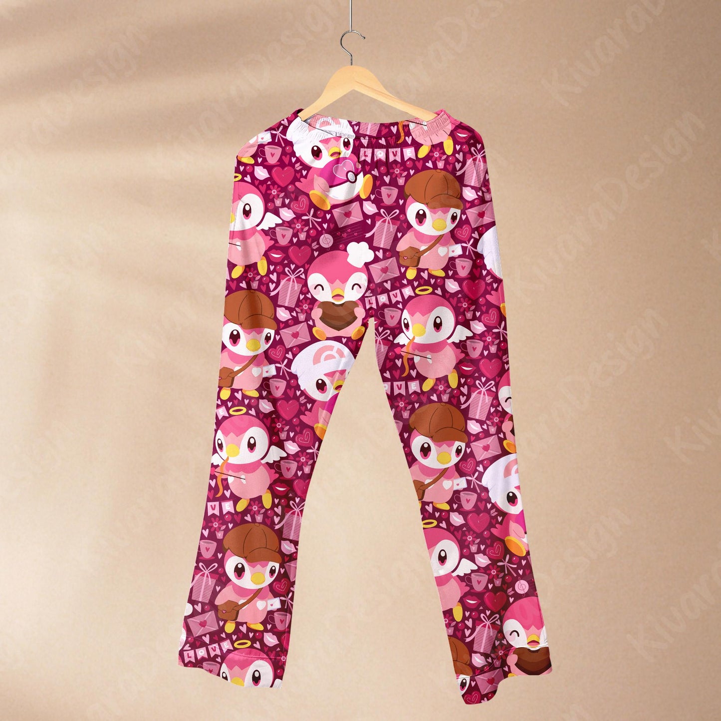 Shiny Piplup Pajamas Set Cute Anime Pajama Set Kawaii Gift for Fans
