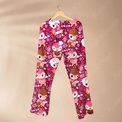 Shiny Piplup Pajamas Set Cute Anime Pajama Set Kawaii Gift for Fans