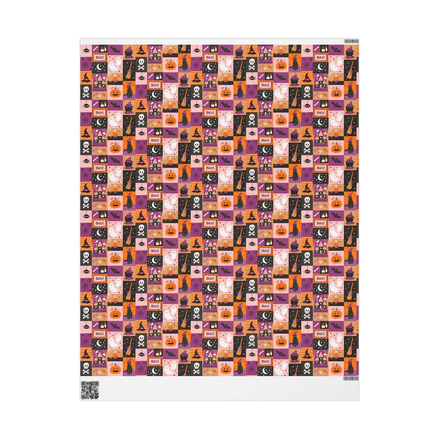 Spooky Halloween Wrapping Paper Roll, Ghost and Pumpkin Gift Wrap, Custom Trick or Treat Packaging for October Gifts