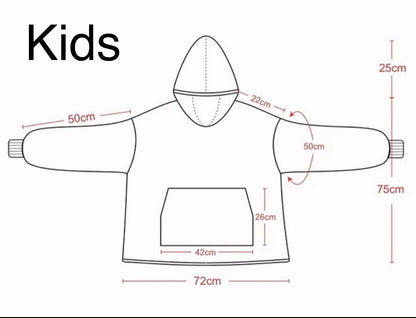 Anime Blanket Hoodie  oversize snuggle Sherpa Hello Kitty unisex adults and kids