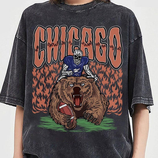 Chicago Football Skull Vintage Shirt