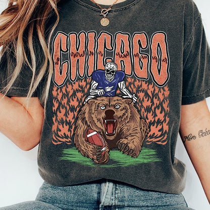 Chicago Football Skull Vintage Shirt