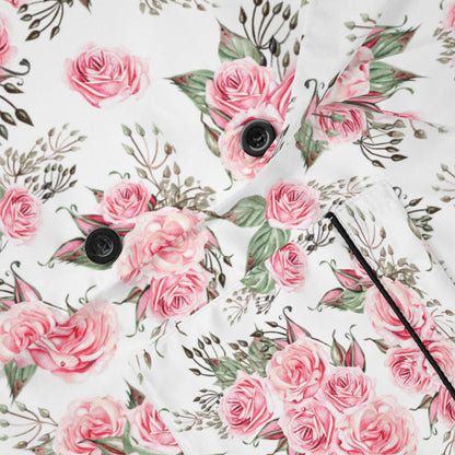 Satin Pajama Set – Bridgerton-Inspired Bridal Sleepwear | Rose Floral Silk Pajamas for Bride & Bridesmaids