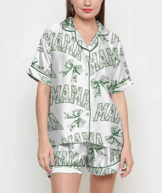 Mom Birthday Gift, MaMa Pajamas Satin Set, Mother Day Gift, Gift For Her, Gift For Grandma, Birthday Gift, Gift For Women, Mama Chinoiserie