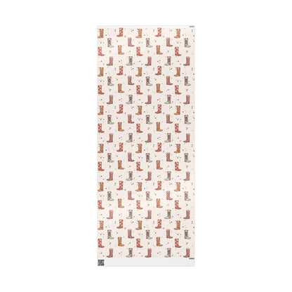 Western Christmas wrapping paper Southwest  Vintage Cowboy Christmas Wrapping Paper Roll, Cowgirl Holiday Gift Wrap with Retro Design