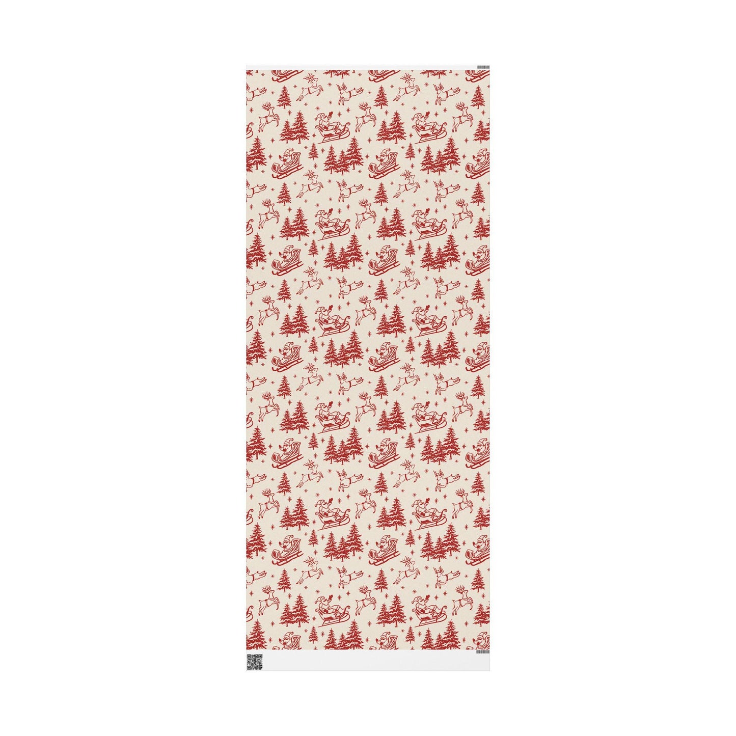 Retro Santa and Deers Christmas wrapping paper Unique Vintage Christmas Wrapping Paper Roll, Holiday Gift Wrap with Retro groovy Design