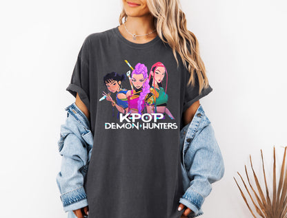Huntrix Girls Shirt, Kpop Demon Hunters T-shirt, Vintage Huntrix Shirt, Huntrix Fan Shirt Gift, Rumi Zoey Mira Graphic Shirt, Kpop Huntrix