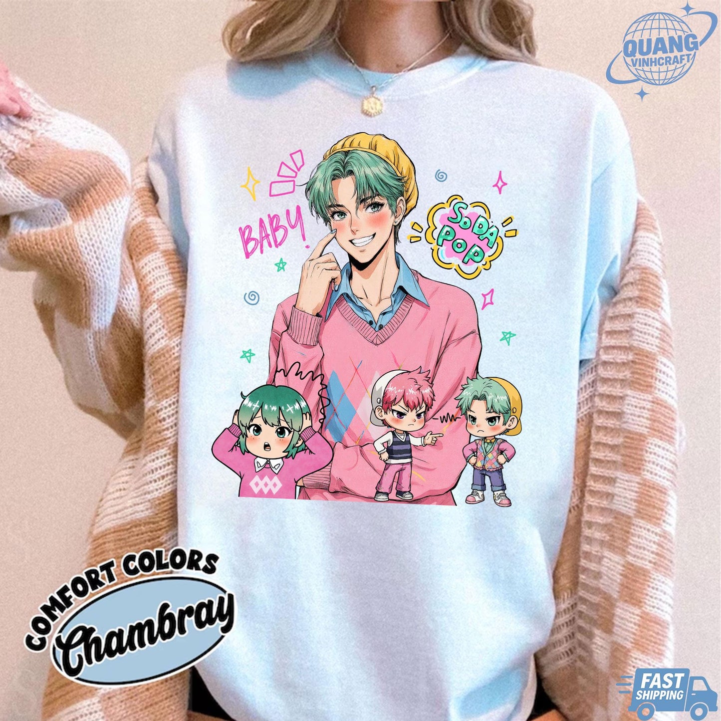 Baby Saja Unisex T-shirt, Saja Boys Soda Pop Tee, Kpop Cute Graphic Tee, KPDH Y2K Shirt, Baby Saja Fan Merch, Aesthetic Graphic Tshirt Gift