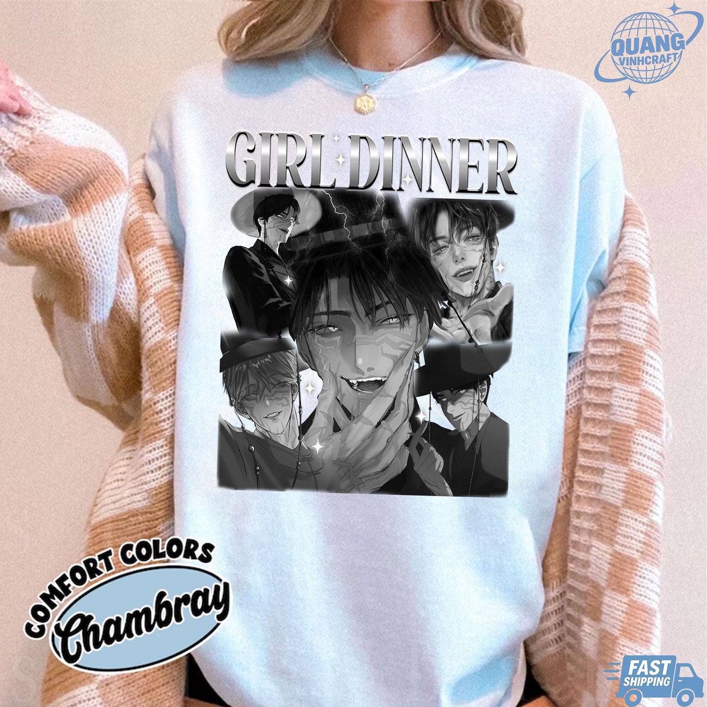 Girl Dinner Jinu Shirt, Girl Dinner Jinu Saja Boys Hunter Bootleg T-Shirt, Gift For Fan Kpop Lovers, Villain Crush, Kpop Demon Hunters Tee
