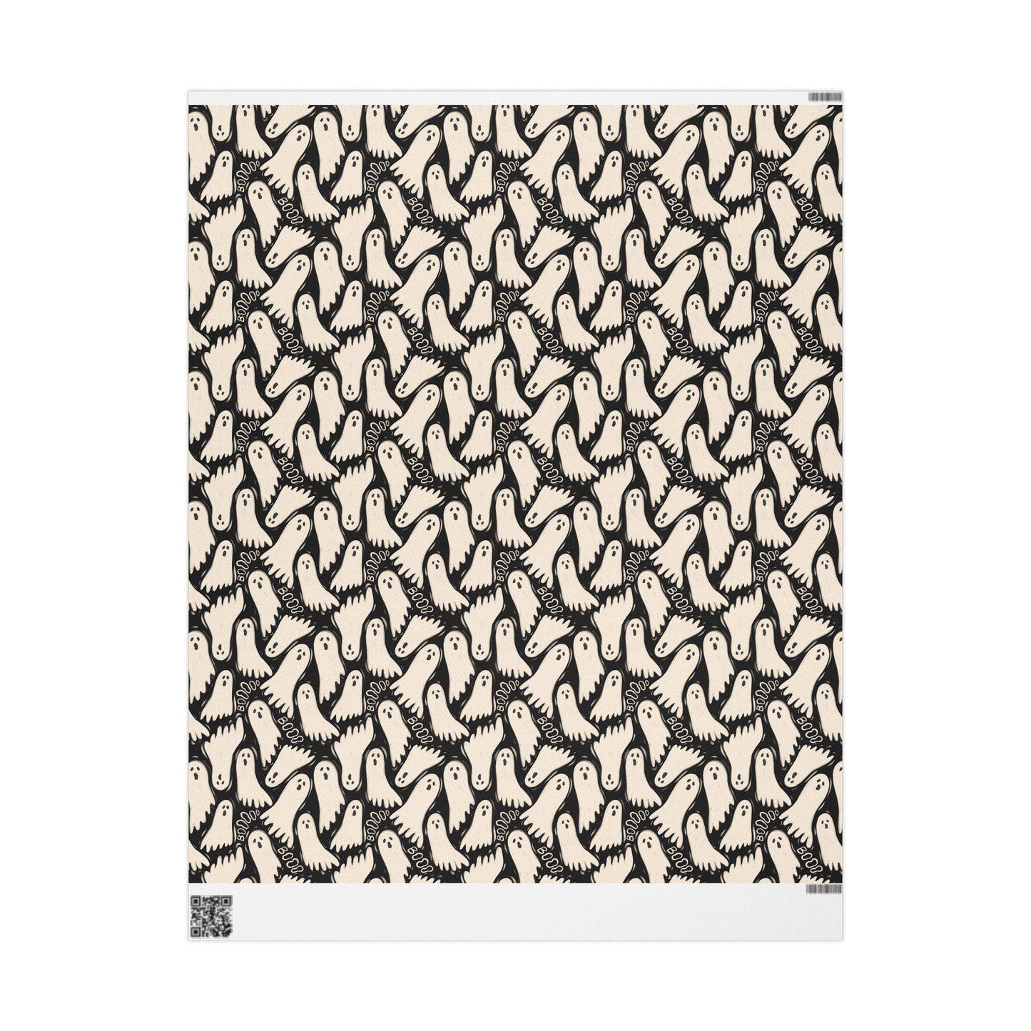 Spooky Halloween Wrapping Paper Roll, Cute Ghosts Gift Wrap, Custom Trick or Treat Packaging for October Gifts
