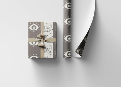 Spooky Halloween Dark Wrapping Paper Roll, Witchy Goth Gift Wrap, Custom Trick or Treat Packaging for October Gifts